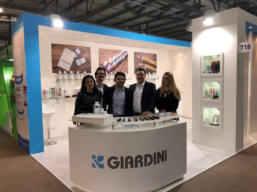 Enrico Giardini, fondatore di Giardini Group e co-founder di G&G NextGen, in fiera Lineapelle Milano con il suo Team